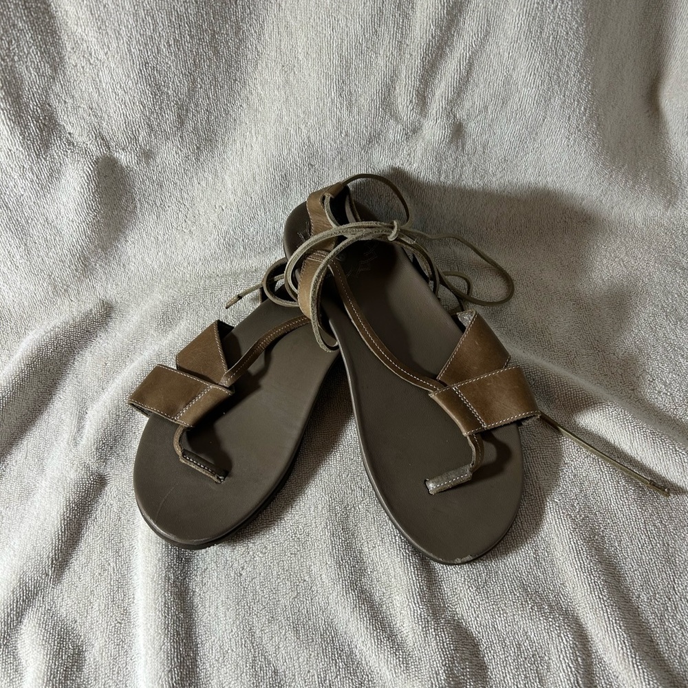 Chaco Brown Leather Lace-Up Sandals